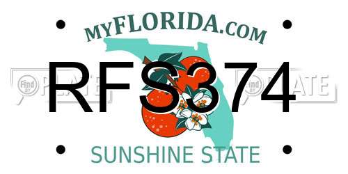 RFS374 Florida License Plate