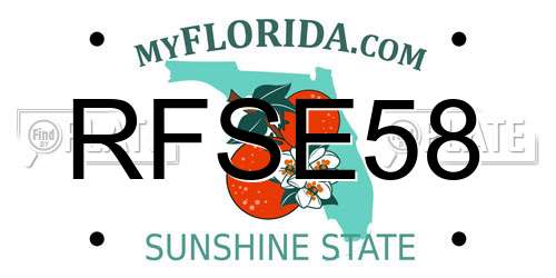 RFSE58 Florida License Plate