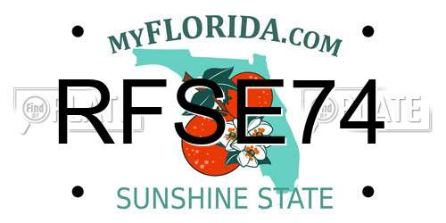 RFSE74 Florida License Plate