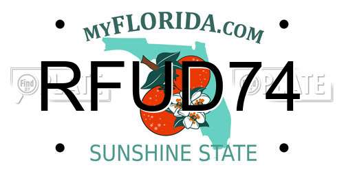 RFUD74 Florida License Plate