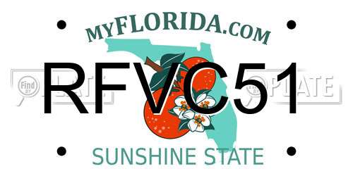 RFVC51 Florida License Plate