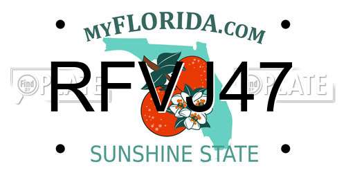 RFVJ47 Florida License Plate