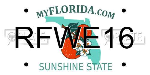 RFWE16 Florida License Plate