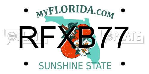 RFXB77 Florida License Plate