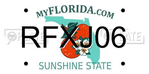 RFXJ06 Florida License Plate