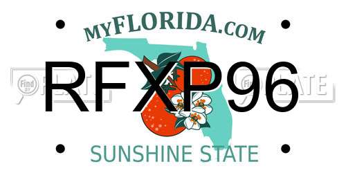 RFXP96 Florida License Plate