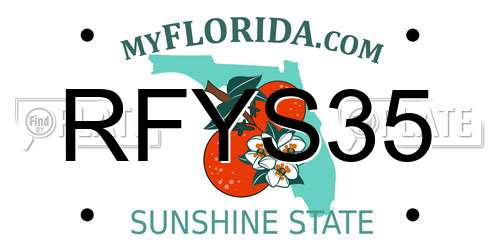 RFYS35 Florida License Plate