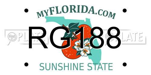 RG188 Florida License Plate