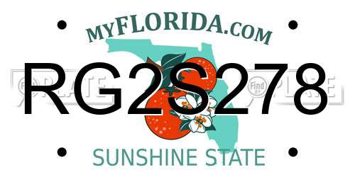 RG2S278 Florida License Plate