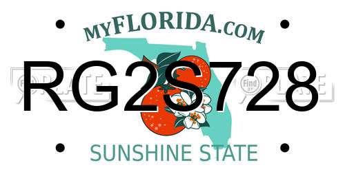 RG2S728 Florida License Plate