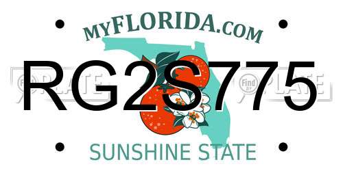 RG2S775 Florida License Plate