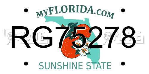 RG75278 Florida License Plate