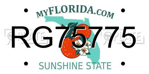 RG75775 Florida License Plate