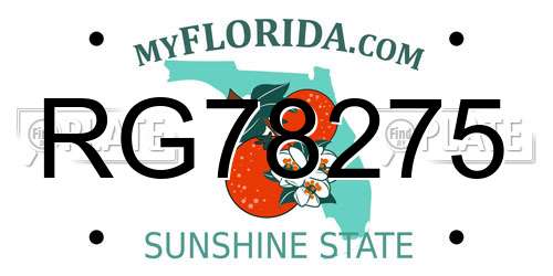 RG78275 Florida License Plate
