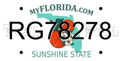 RG78278 Florida License Plate