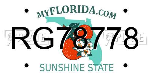RG78778 Florida License Plate