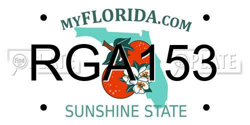 RGA153 Florida License Plate