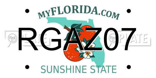 RGAZ07 Florida License Plate