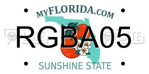 RGBA05 Florida License Plate