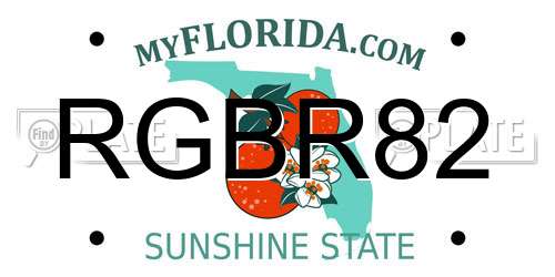 RGBR82 Florida License Plate