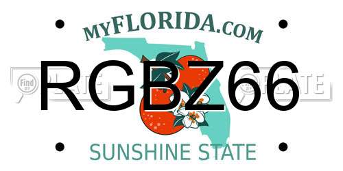 RGBZ66 Florida License Plate