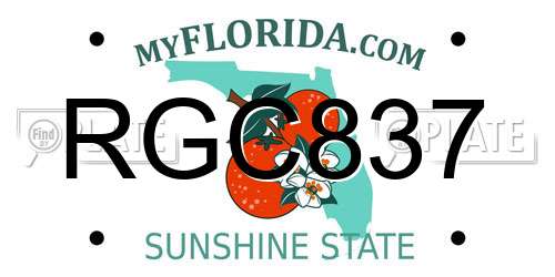 RGC837 Florida License Plate