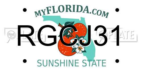 RGCJ31 Florida License Plate