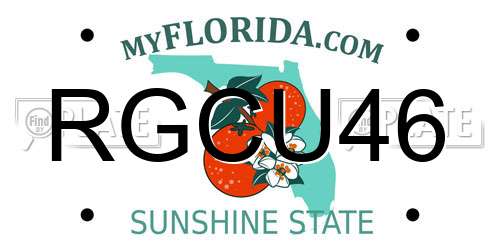 RGCU46 Florida License Plate
