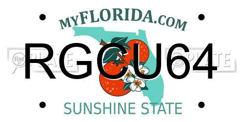 RGCU64 Florida License Plate