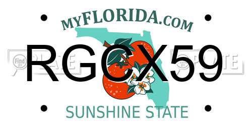RGCX59 Florida License Plate