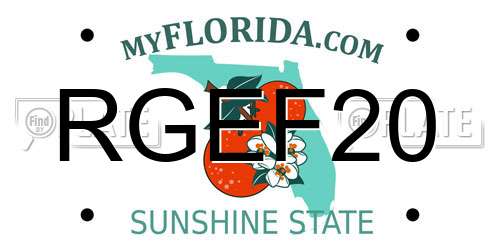 RGEF20 Florida License Plate