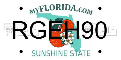 RGEH90 Florida License Plate