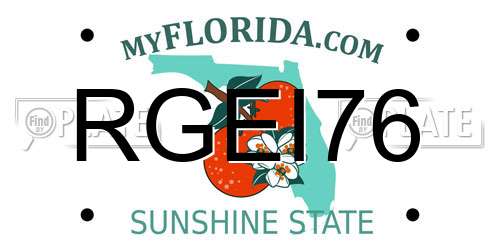 RGEI76 Florida License Plate