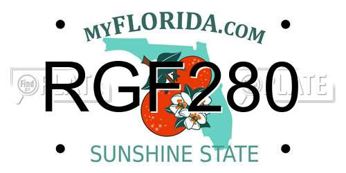 RGF280 Florida License Plate