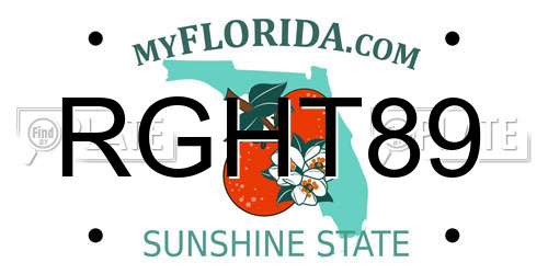 RGHT89 Florida License Plate