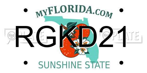 RGKD21 Florida License Plate