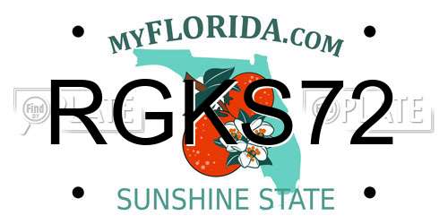 RGKS72 Florida License Plate