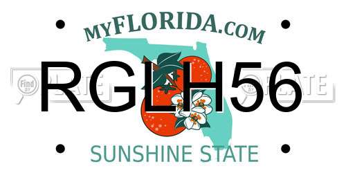 RGLH56 Florida License Plate