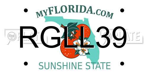 RGLL39 Florida License Plate