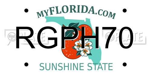 RGPH70 Florida License Plate