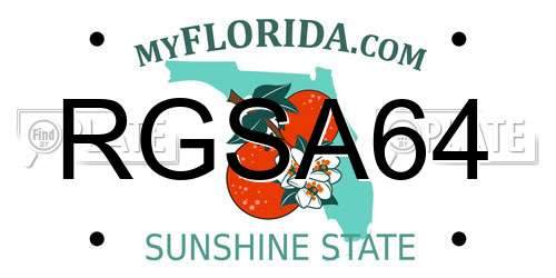RGSA64 Florida License Plate