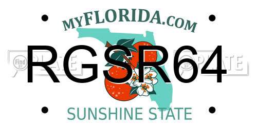 RGSR64 Florida License Plate