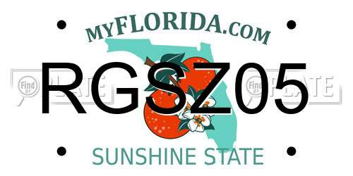 RGSZ05 Florida License Plate