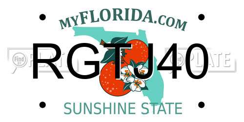 RGTJ40 Florida License Plate