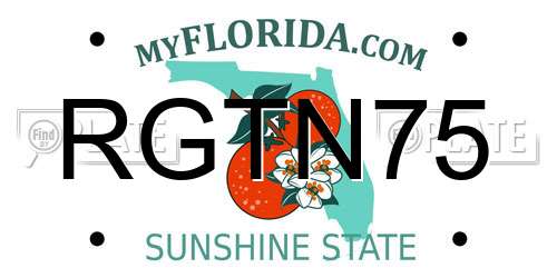 RGTN75 Florida License Plate