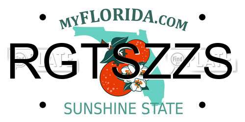 RGTSZZS Florida License Plate