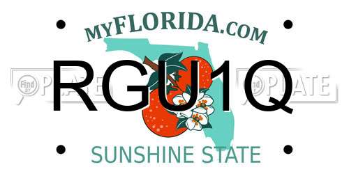 RGU1Q Florida License Plate