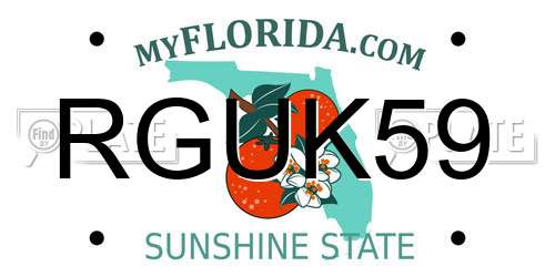 RGUK59 Florida License Plate