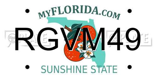 RGVM49 Florida License Plate