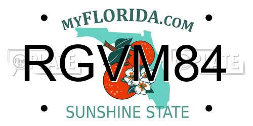 RGVM84 Florida License Plate